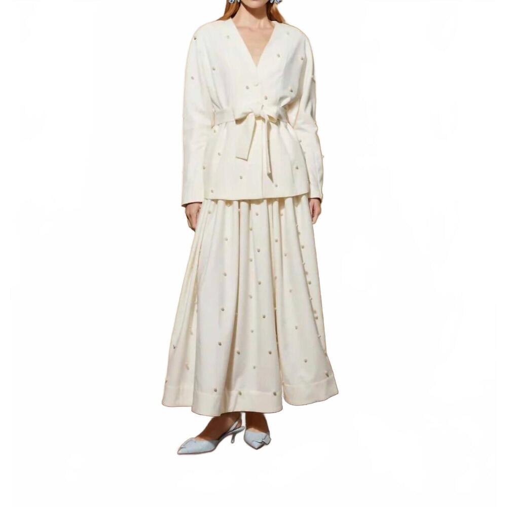 NEW SISTER JANE ray days maxi skirt in pearl ivory